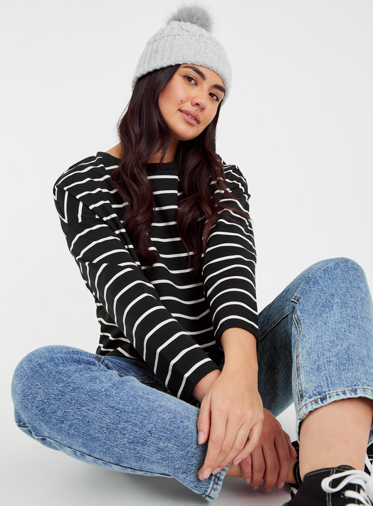 Black Mono Stripe Ponte Top 18 - Image 2 thumbnail